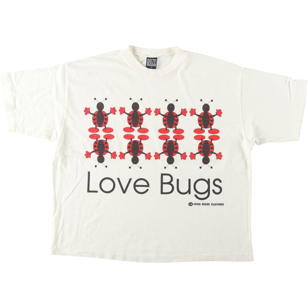 90'S DOZE CLOTHES Printed T-Shirt, Men's XL (approx.), Vintage cotton white type Vintage Second Hand