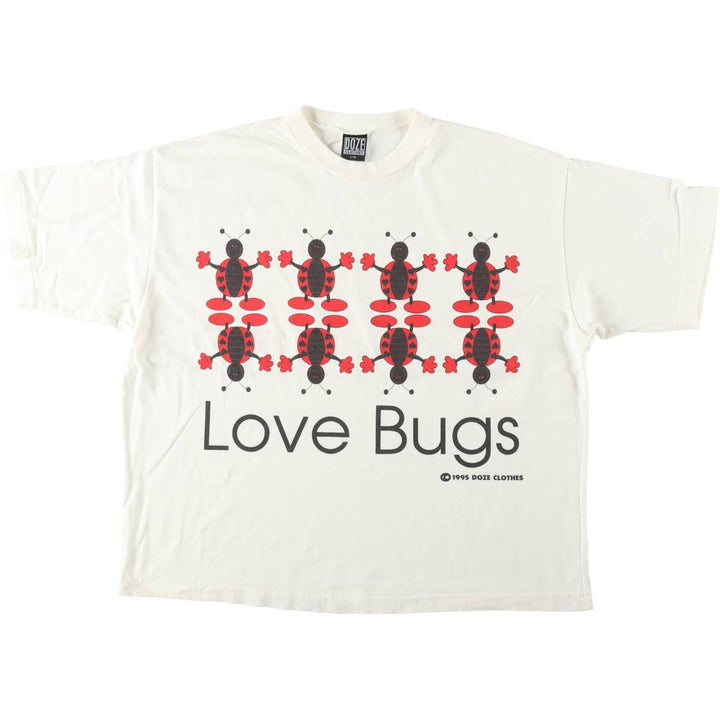 90'S DOZE CLOTHES Printed T-Shirt, Men's XL (approx.), Vintage cotton white type Vintage Second Hand