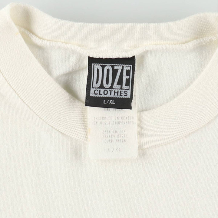 90'S DOZE CLOTHES Printed T-Shirt, Men's XL (approx.), Vintage cotton white type Vintage Second Hand