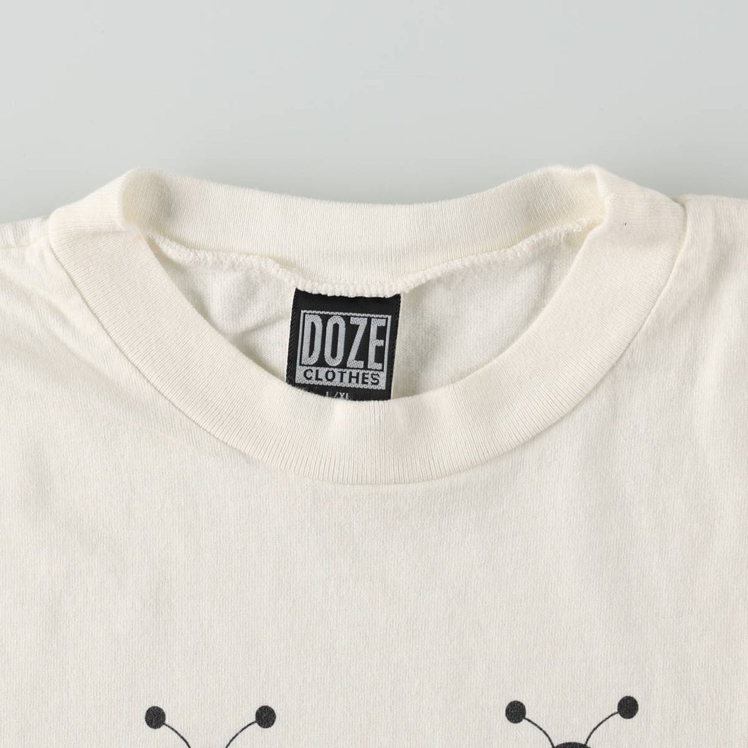 90'S DOZE CLOTHES Printed T-Shirt, Men's XL (approx.), Vintage cotton white type Vintage Second Hand