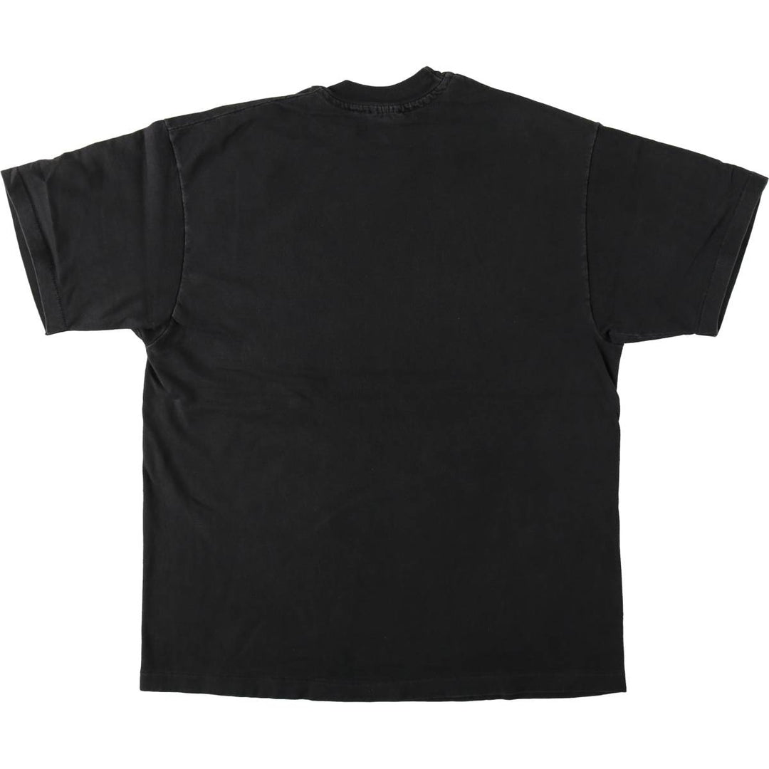 90'S Hanes BEEFY-T Printed T-shirt, Made in USA, Men's L size, Vintage cotton black type Vintage Second Hand
