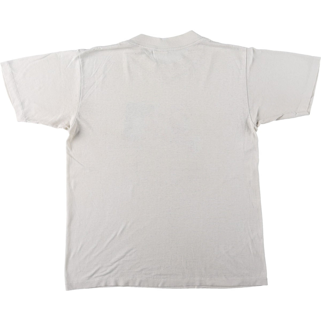 80s-90'S T-shirts Plus Character Print T-shirt, Made in USA, Men's Size M (approx.), Vintage cotton pale white type Vintage Second Hand