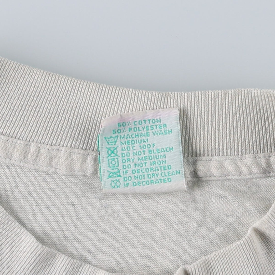 80s-90'S T-shirts Plus Character Print T-shirt, Made in USA, Men's Size M (approx.), Vintage cotton pale white type Vintage Second Hand