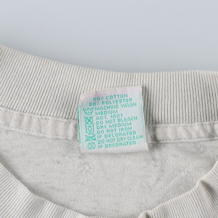 80s-90'S T-shirts Plus Character Print T-shirt, Made in USA, Men's Size M (approx.), Vintage cotton pale white type Vintage Second Hand