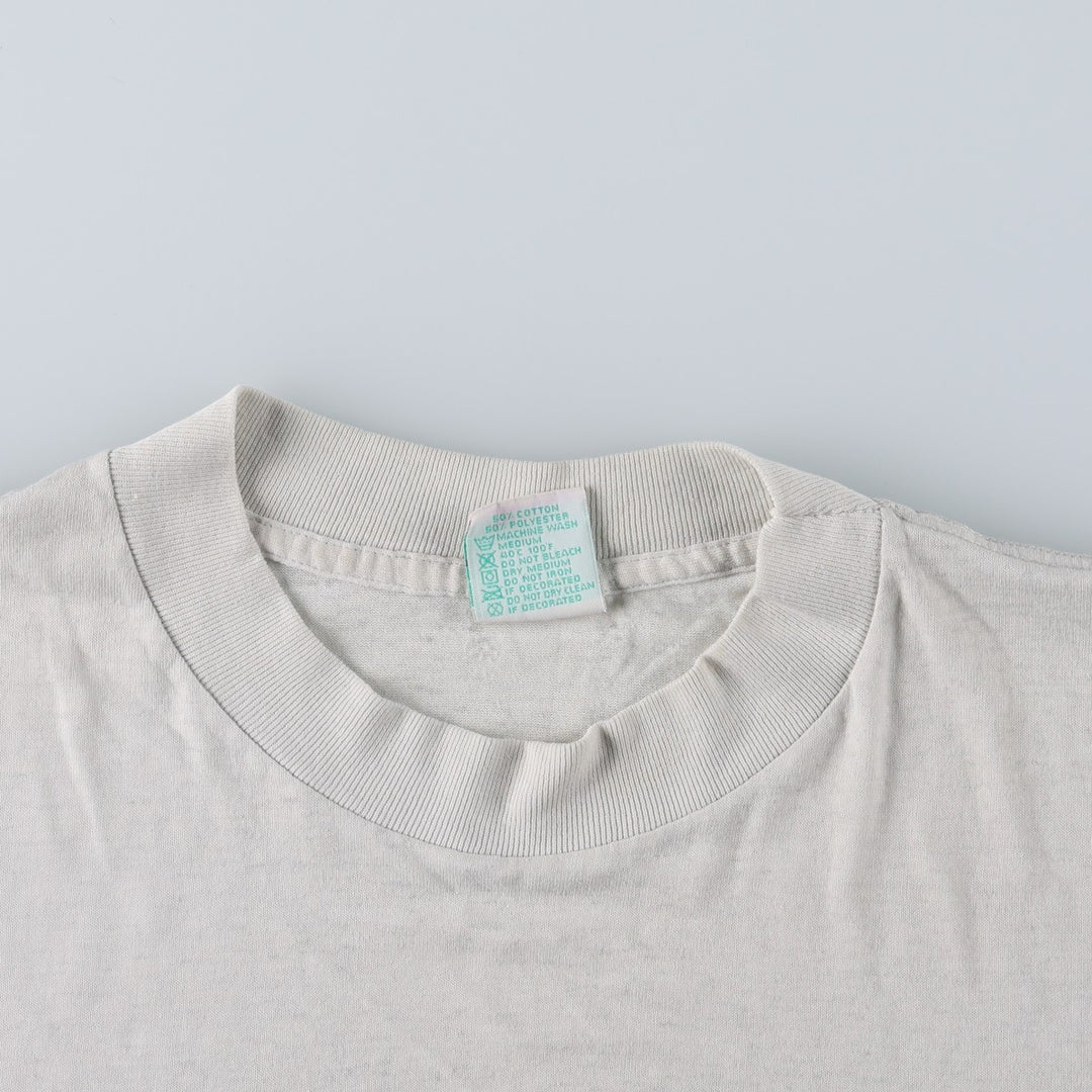 80s-90'S T-shirts Plus Character Print T-shirt, Made in USA, Men's Size M (approx.), Vintage cotton pale white type Vintage Second Hand