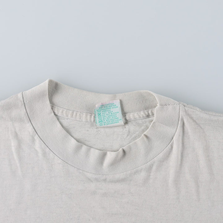 80s-90'S T-shirts Plus Character Print T-shirt, Made in USA, Men's Size M (approx.), Vintage cotton pale white type Vintage Second Hand