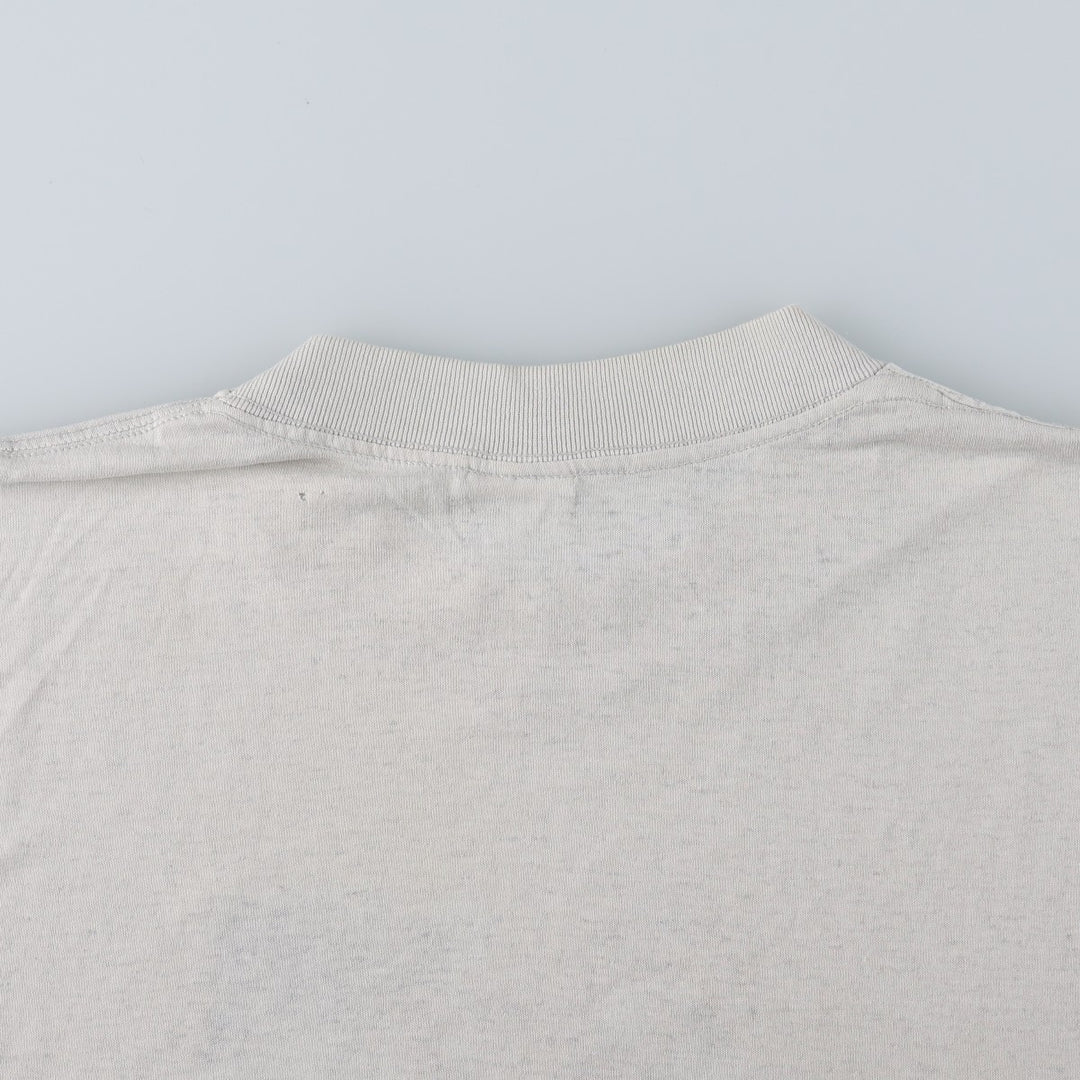 80s-90'S T-shirts Plus Character Print T-shirt, Made in USA, Men's Size M (approx.), Vintage cotton pale white type Vintage Second Hand