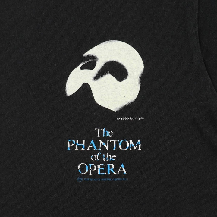 90'S Fruit of the Loom The Phantom of the Opera print T-shirt, Made in USA, Men's size M (approx.) cotton black type Vintage Second Hand