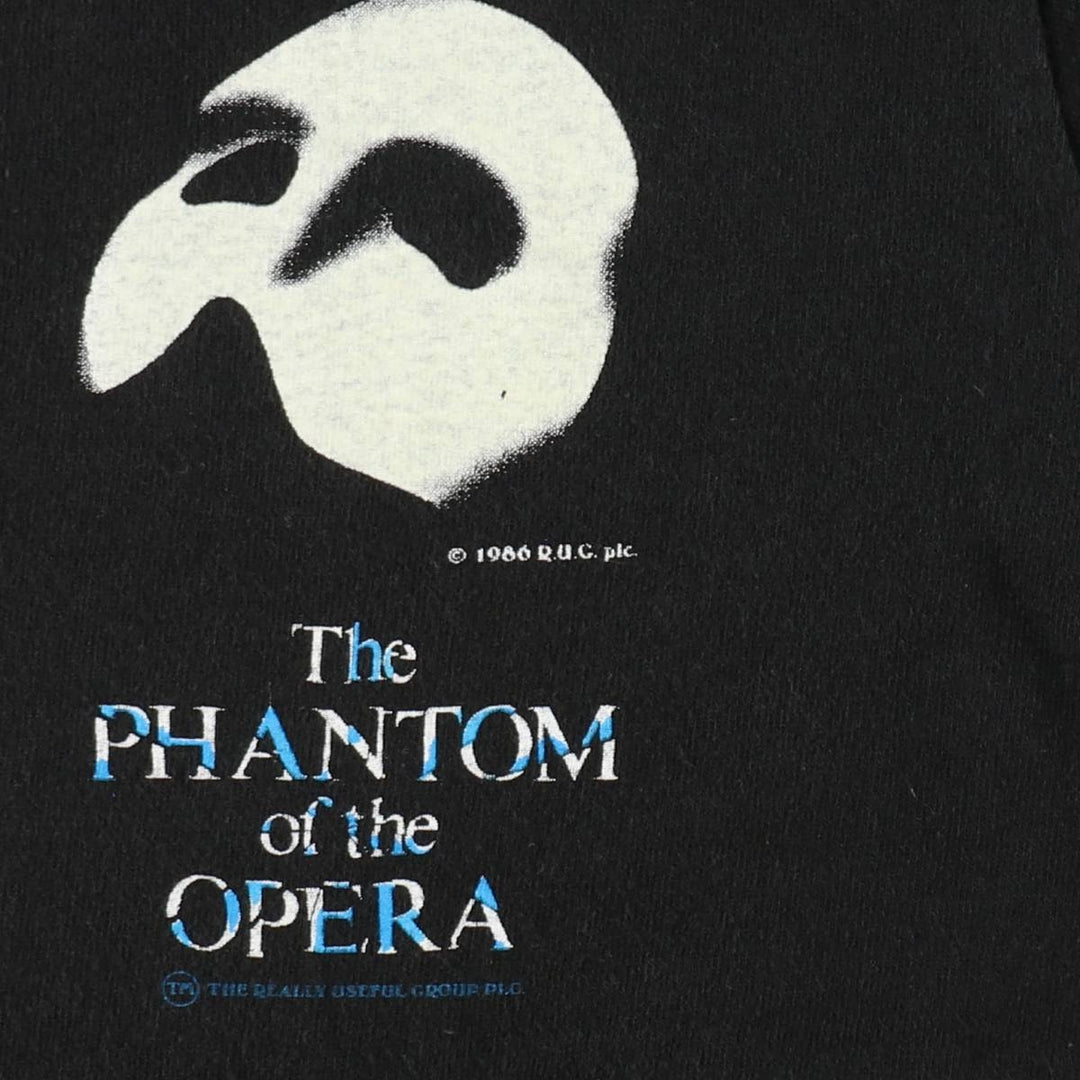 90'S Fruit of the Loom The Phantom of the Opera print T-shirt, Made in USA, Men's size M (approx.) cotton black type Vintage Second Hand