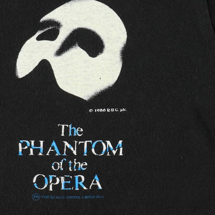 90'S Fruit of the Loom The Phantom of the Opera print T-shirt, Made in USA, Men's size M (approx.) cotton black type Vintage Second Hand