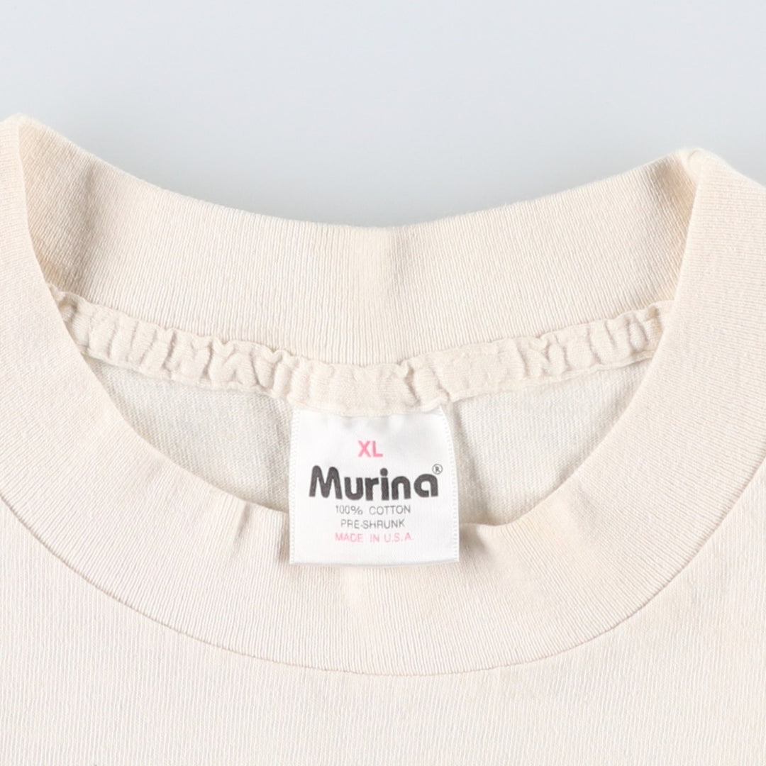 90'S Murina Photo T-Shirt, Made in USA, Men's XL equivalent, Vintage cotton Beige type Vintage Second Hand