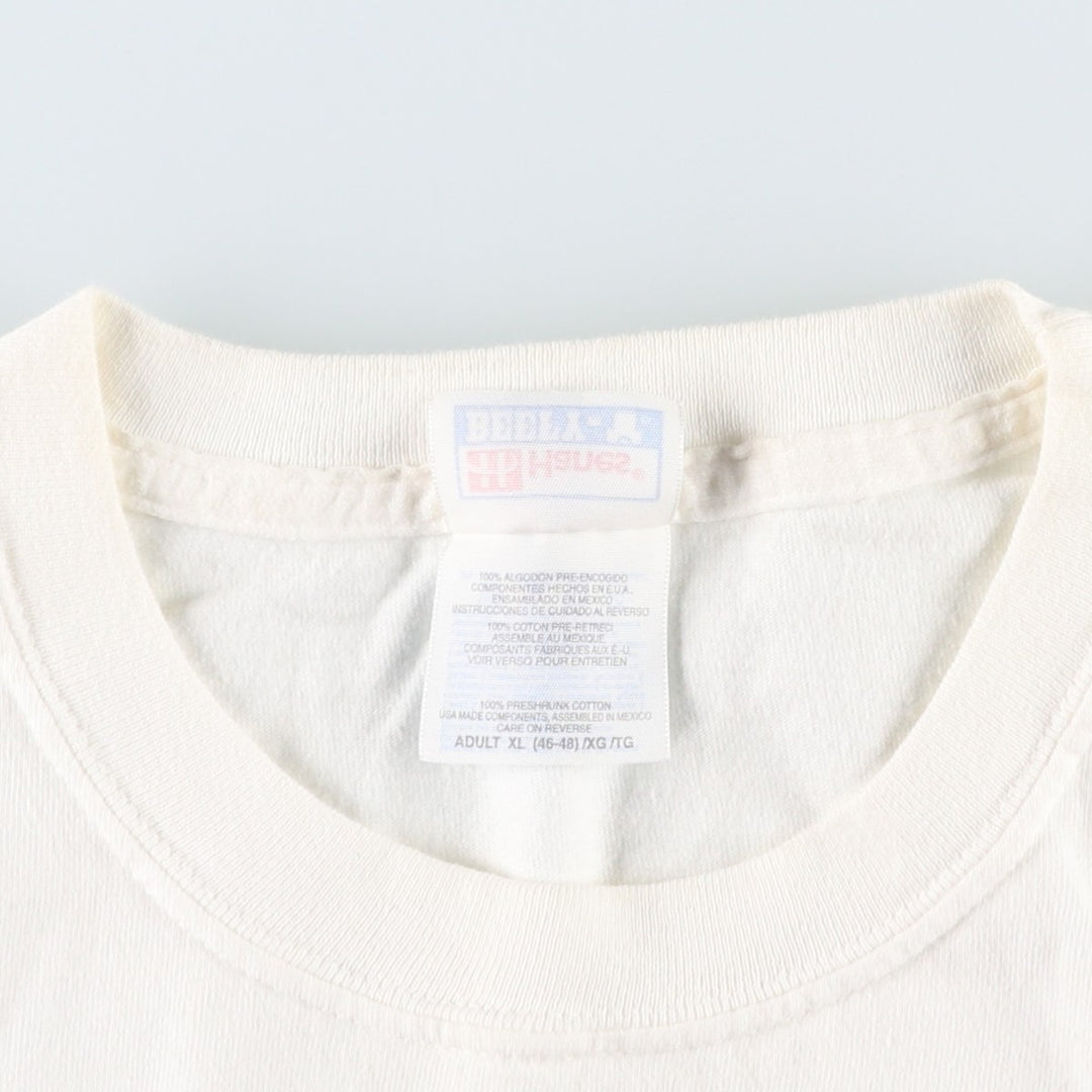 2000'S Hanes Bull Running Festival Photo T-Shirt, Men's XL (approx.) cotton white type Vintage Second Hand