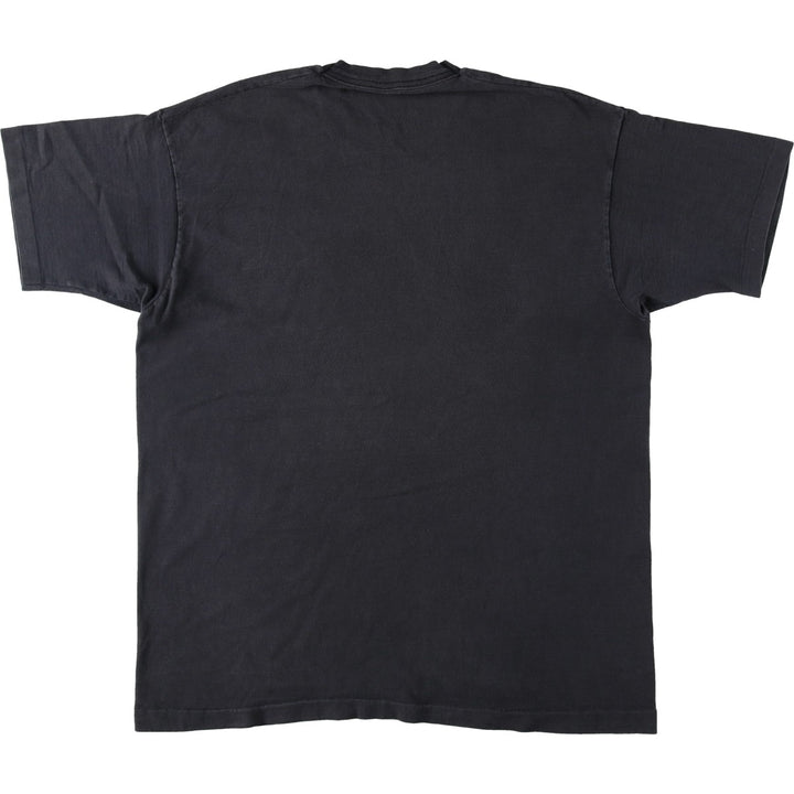 90'S Fruit of the Loom printed T-shirt, made in the USA, men's XL size, vintage cotton black type Vintage Second Hand