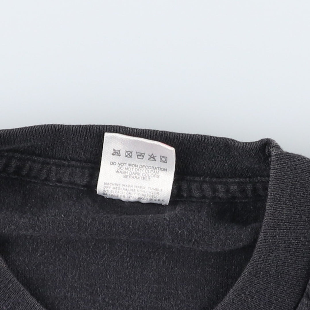 90'S Fruit of the Loom printed T-shirt, made in the USA, men's XL size, vintage cotton black type Vintage Second Hand
