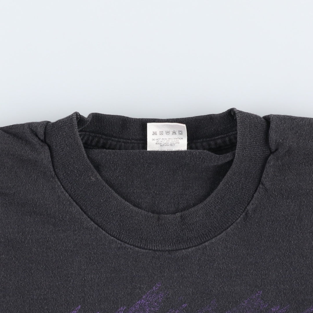 90'S Fruit of the Loom printed T-shirt, made in the USA, men's XL size, vintage cotton black type Vintage Second Hand