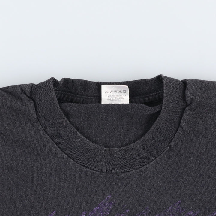 90'S Fruit of the Loom printed T-shirt, made in the USA, men's XL size, vintage cotton black type Vintage Second Hand