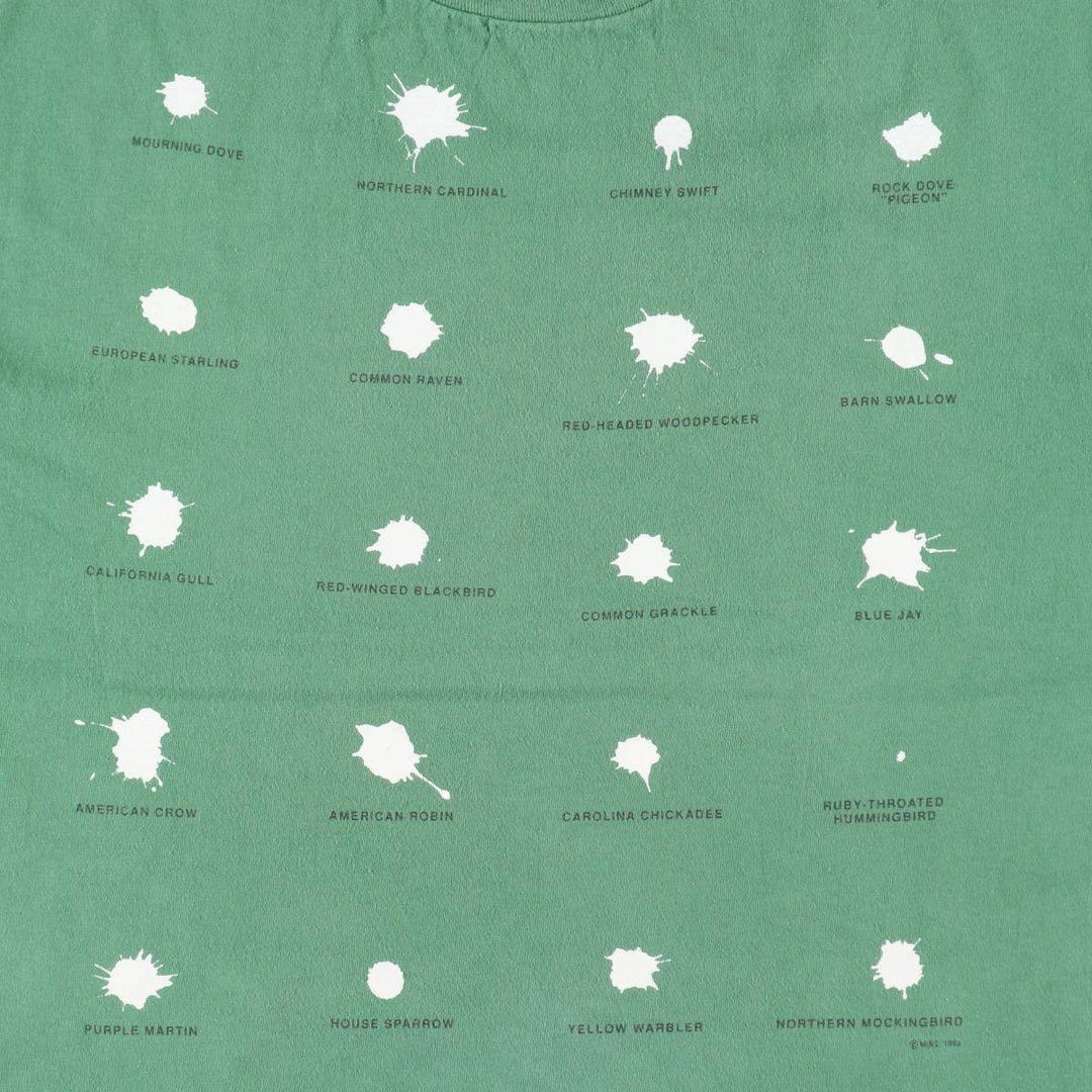 90'S ONEITA Printed T-shirt Made in USA Men's L size Vintage cotton green type Vintage Second Hand