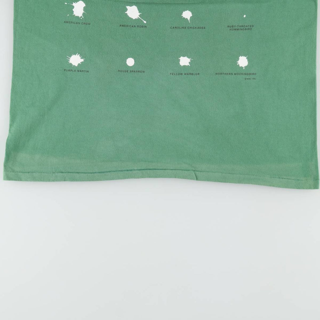 90'S ONEITA Printed T-shirt Made in USA Men's L size Vintage cotton green type Vintage Second Hand