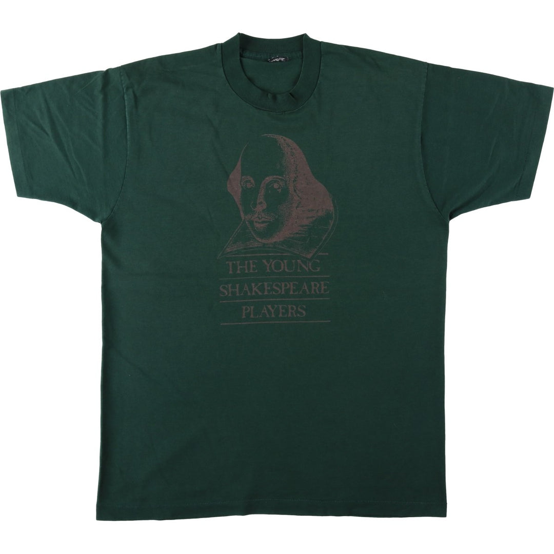 WILLIAM SHAKESPEARE Shakespeare Great Figure T-shirt, Men's Size L (approx.), Vintage cotton Green type dark green Vintage Second Hand
