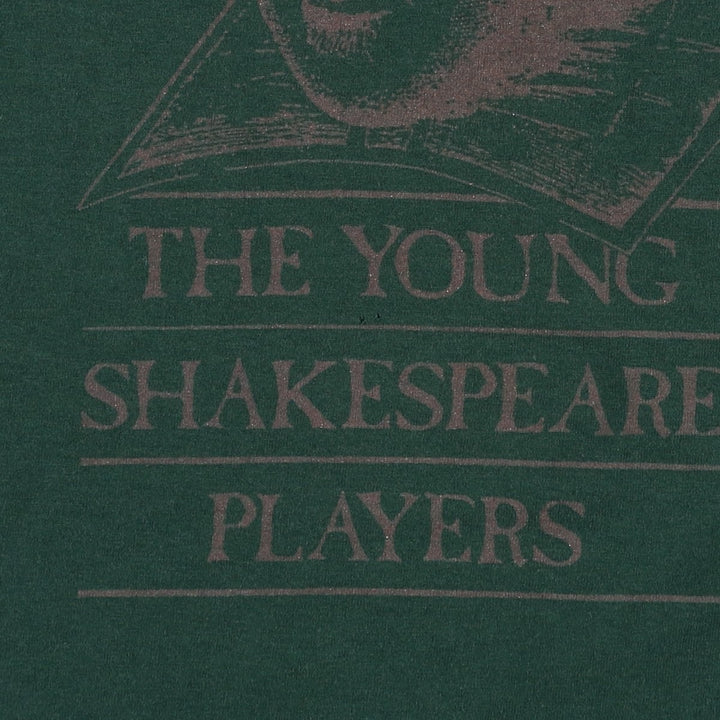 WILLIAM SHAKESPEARE Shakespeare Great Figure T-shirt, Men's Size L (approx.), Vintage cotton Green type dark green Vintage Second Hand
