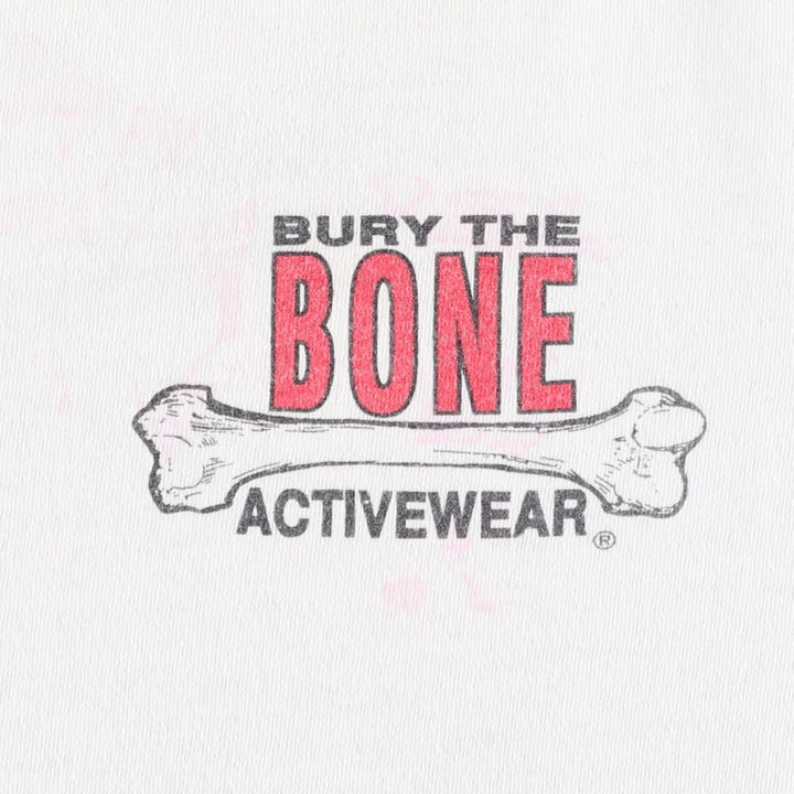 90'S Fruit of the Loom Bury the Bone erotic print t-shirt, made in USA, men's size XL equivalent, vintage. cotton white type Vintage Second Hand