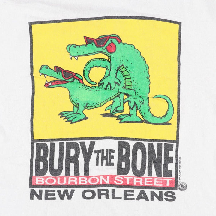 90'S Fruit of the Loom Bury the Bone erotic print t-shirt, made in USA, men's size XL equivalent, vintage. cotton white type Vintage Second Hand