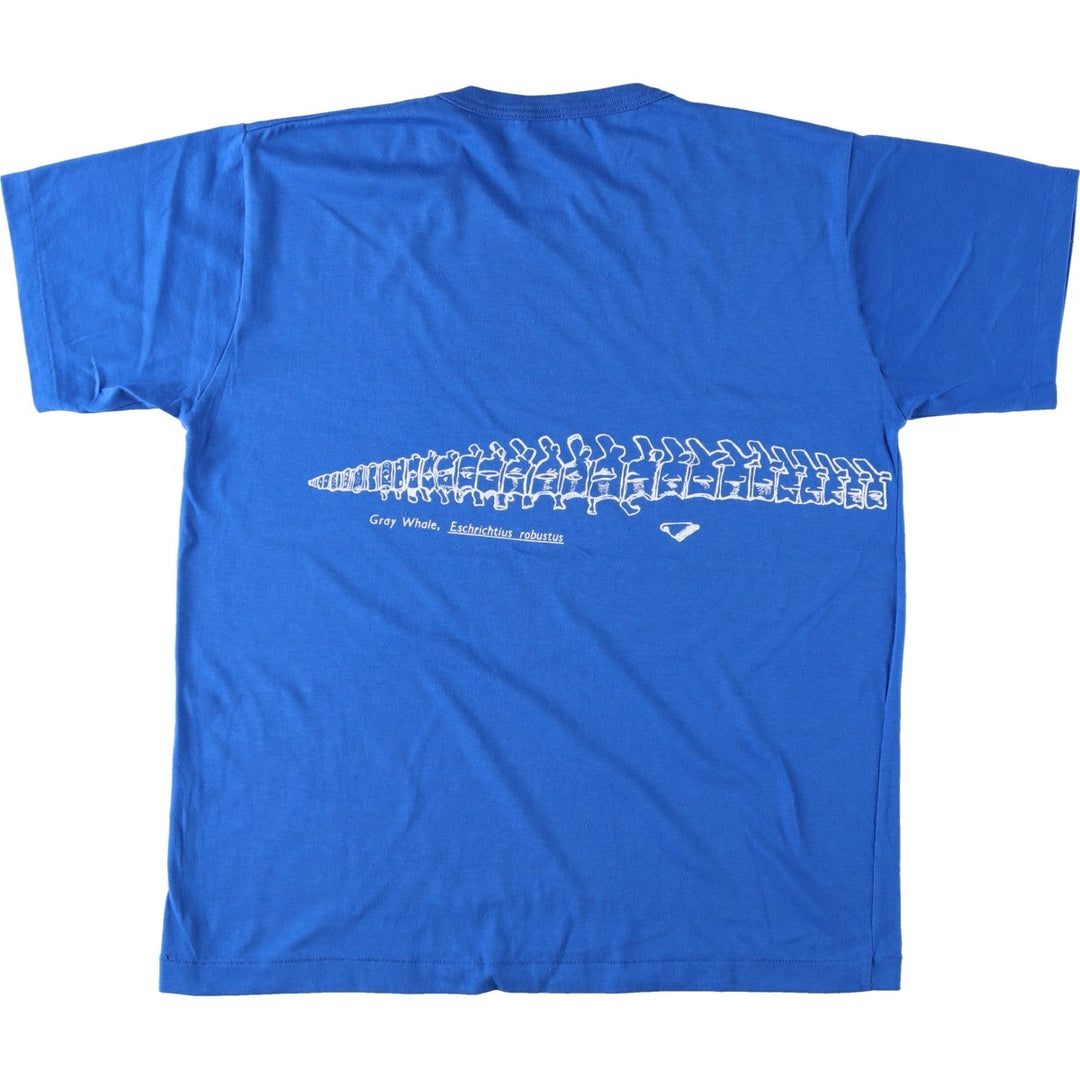 ~90'S Brightline Bamfield Marine Station Print T-Shirt, Made in Canada, Men's Size L polyester blue type Vintage Second Hand