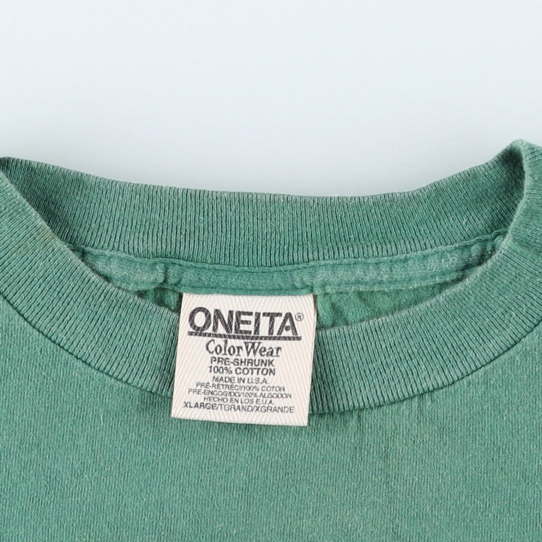 90'S ONEITA Bird Droppings Print T-Shirt, Made in USA, Men's XL equivalent, Vintage cotton green type Vintage Second Hand