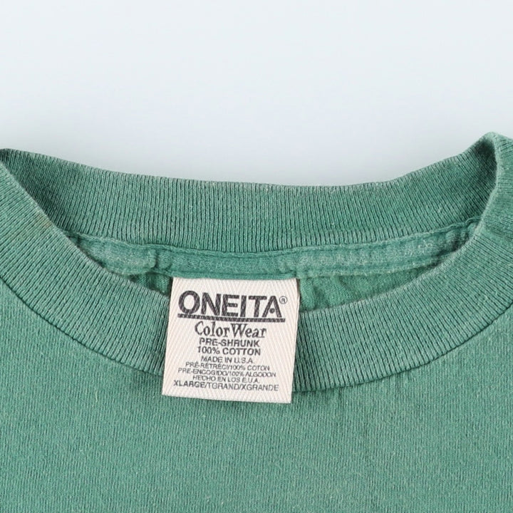 90'S ONEITA Bird Droppings Print T-Shirt, Made in USA, Men's XL equivalent, Vintage cotton green type Vintage Second Hand