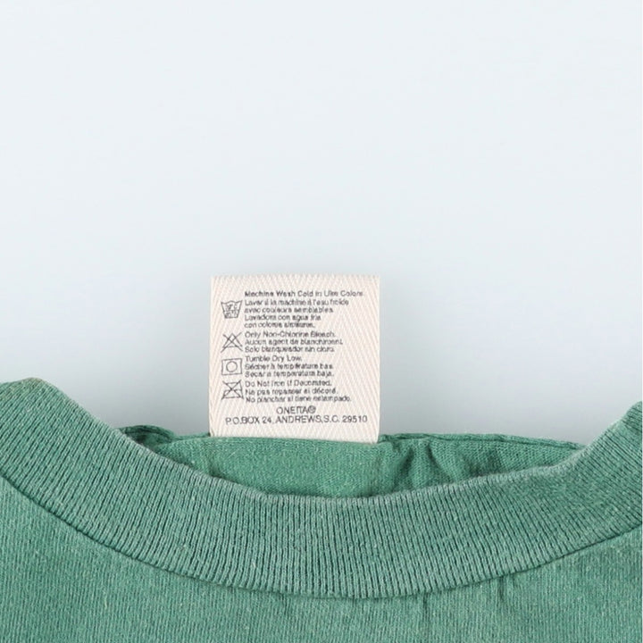 90'S ONEITA Bird Droppings Print T-Shirt, Made in USA, Men's XL equivalent, Vintage cotton green type Vintage Second Hand