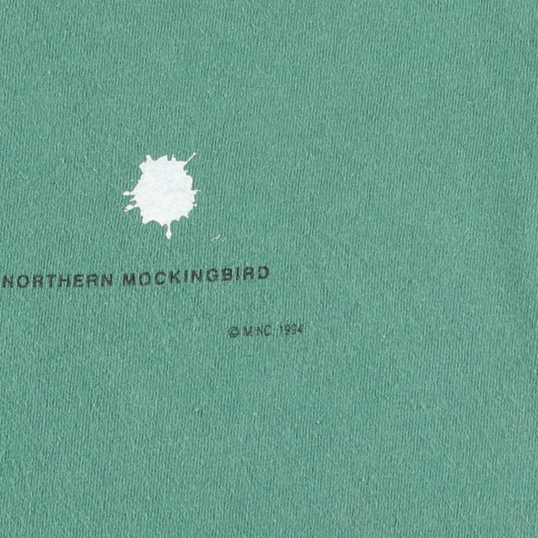 90'S ONEITA Bird Droppings Print T-Shirt, Made in USA, Men's XL equivalent, Vintage cotton green type Vintage Second Hand