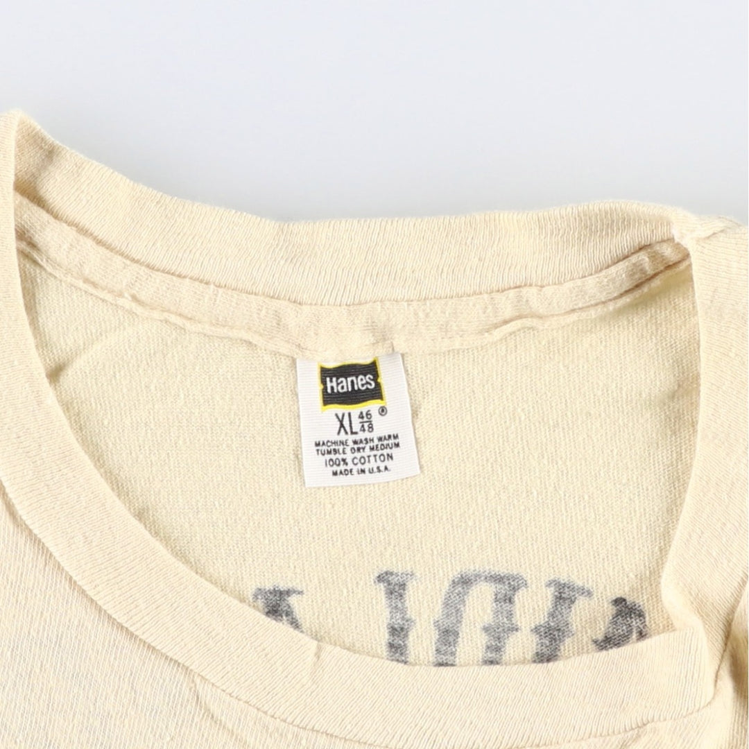 70s-80'S Hanes BLACK FLAG Print T-Shirt, Made in USA, Men's XL equivalent, Vintage cotton Beige type Vintage Second Hand