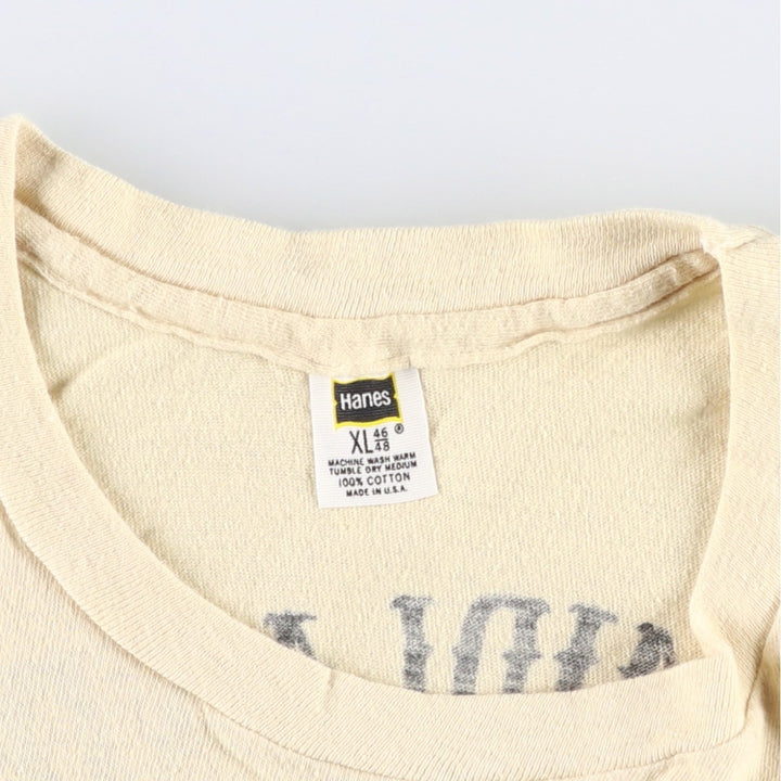 70s-80'S Hanes BLACK FLAG Print T-Shirt, Made in USA, Men's XL equivalent, Vintage cotton Beige type Vintage Second Hand