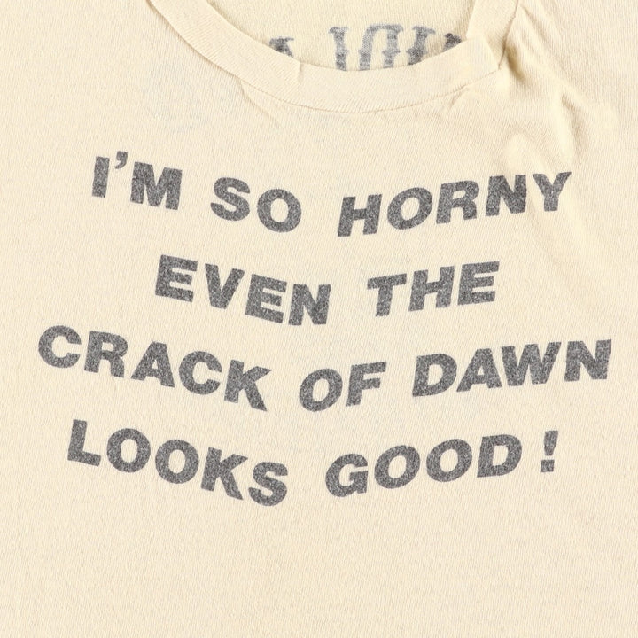 70s-80'S Hanes BLACK FLAG Print T-Shirt, Made in USA, Men's XL equivalent, Vintage cotton Beige type Vintage Second Hand