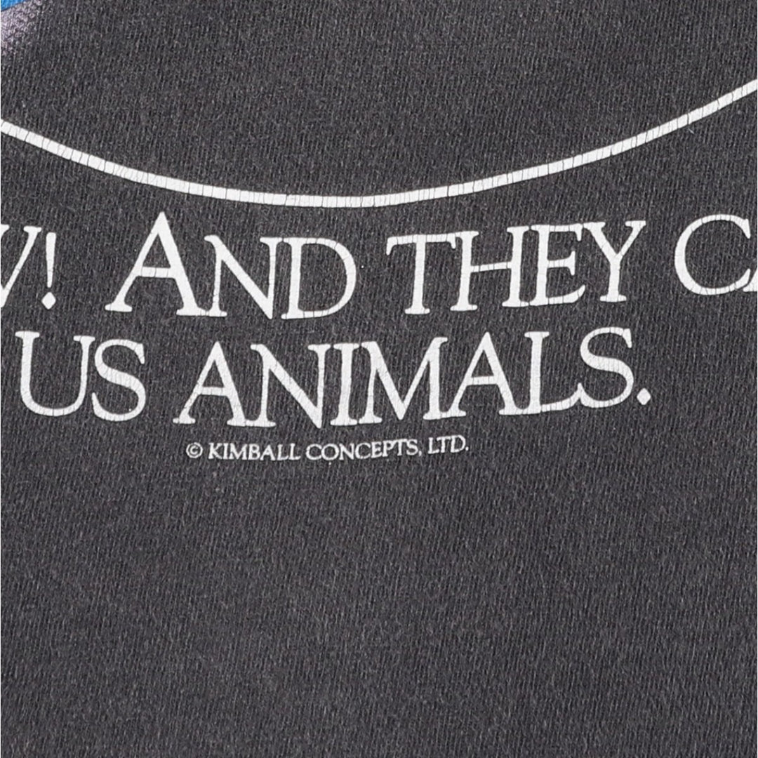 90'S Stedman Kimball Concepts Print T-Shirt, Made in USA, Men's Size M (approx.), Vintage cotton black type Vintage Second Hand