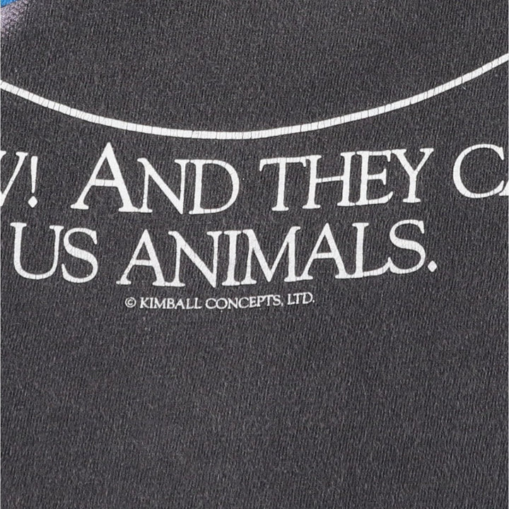 90'S Stedman Kimball Concepts Print T-Shirt, Made in USA, Men's Size M (approx.), Vintage cotton black type Vintage Second Hand