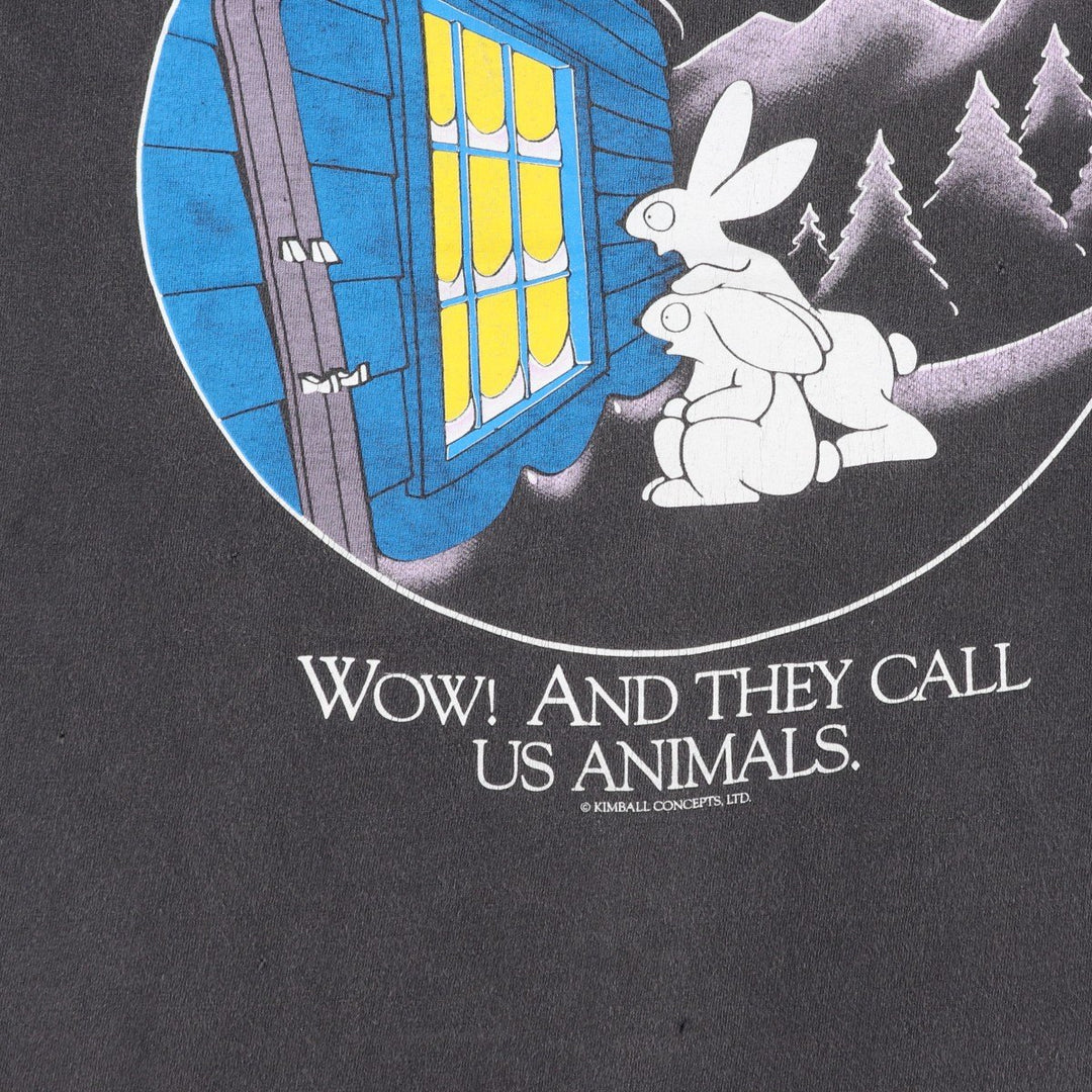 90'S Stedman Kimball Concepts Print T-Shirt, Made in USA, Men's Size M (approx.), Vintage cotton black type Vintage Second Hand