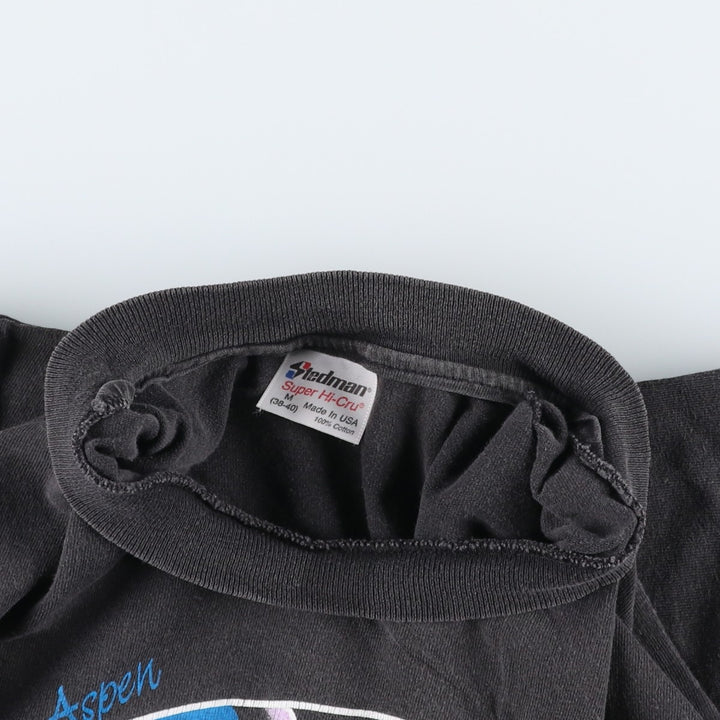 90'S Stedman Kimball Concepts Print T-Shirt, Made in USA, Men's Size M (approx.), Vintage cotton black type Vintage Second Hand