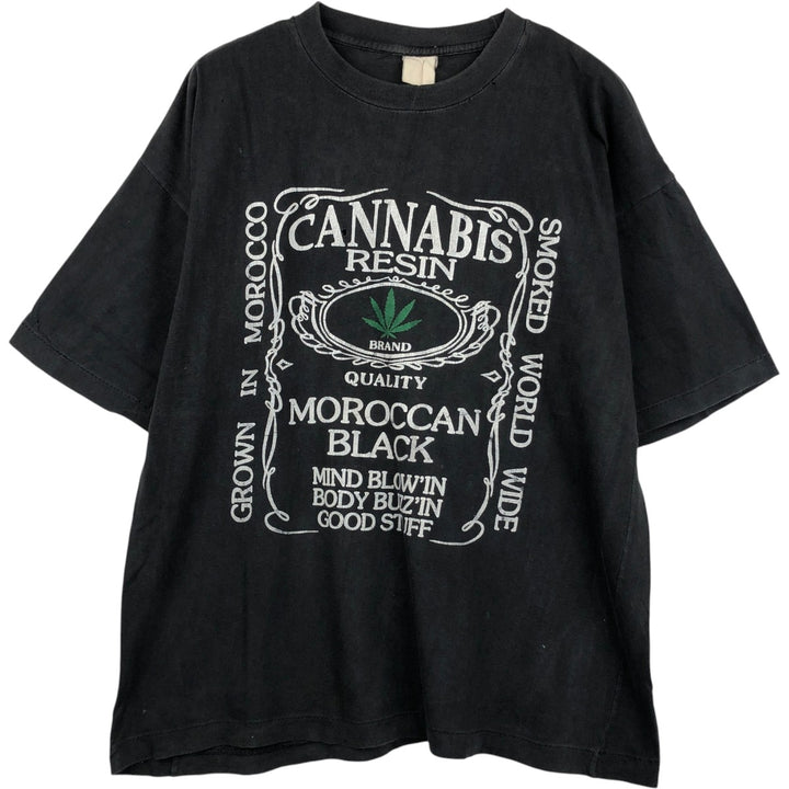 Printed T-shirt, Men's Size M (approx.), Vintage unclear black type Vintage Second Hand