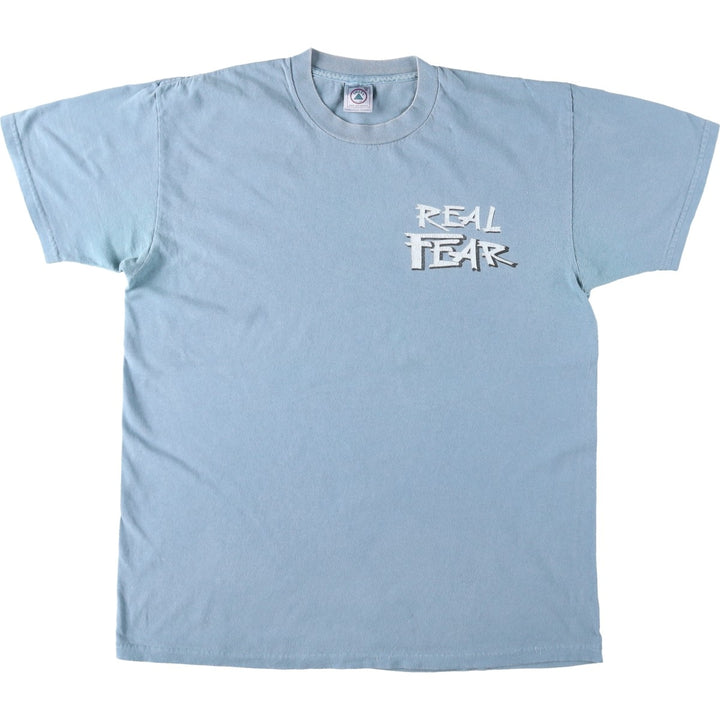90s-00'S Delta print T-shirt, made in USA, men's size M (approx.) cotton Blue type light blue Vintage Second Hand