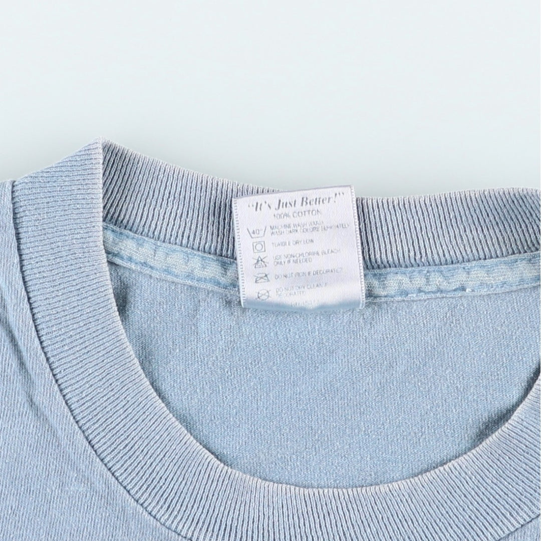 90s-00'S Delta print T-shirt, made in USA, men's size M (approx.) cotton Blue type light blue Vintage Second Hand