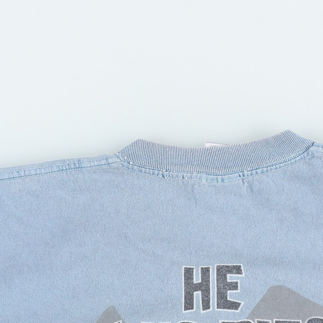 90s-00'S Delta print T-shirt, made in USA, men's size M (approx.) cotton Blue type light blue Vintage Second Hand