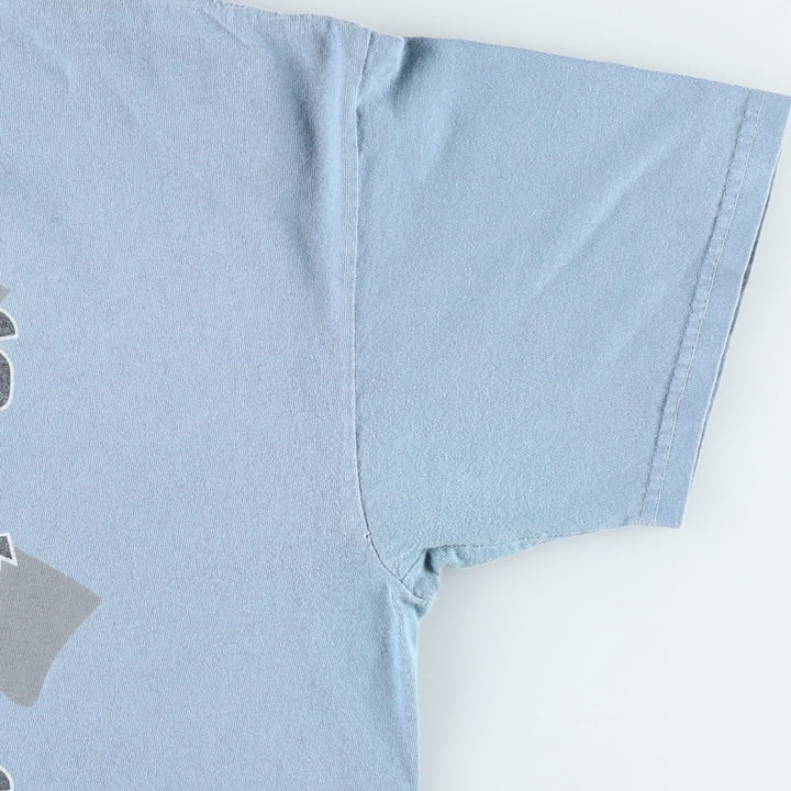 90s-00'S Delta print T-shirt, made in USA, men's size M (approx.) cotton Blue type light blue Vintage Second Hand