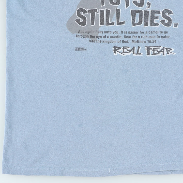 90s-00'S Delta print T-shirt, made in USA, men's size M (approx.) cotton Blue type light blue Vintage Second Hand