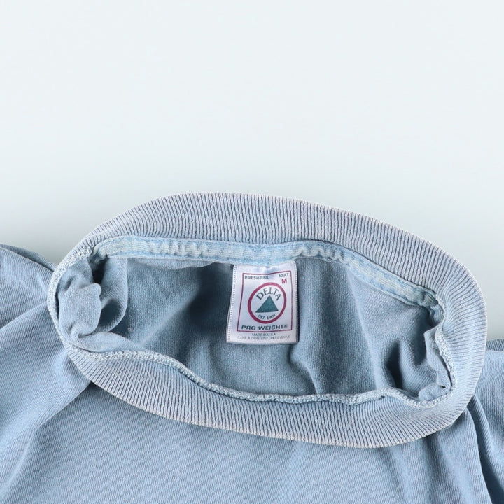 90s-00'S Delta print T-shirt, made in USA, men's size M (approx.) cotton Blue type light blue Vintage Second Hand