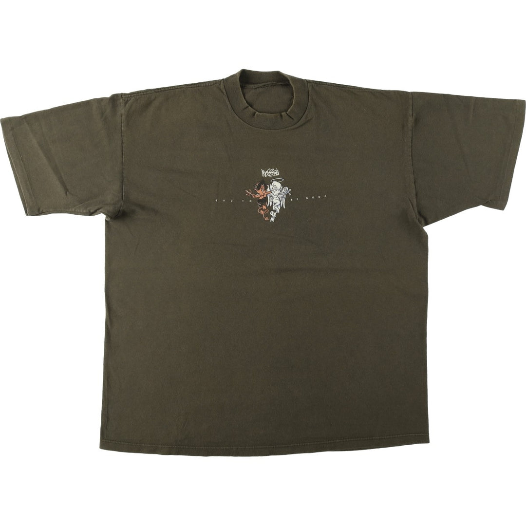 Printed T-shirt, Men's XL equivalent, Vintage unclear Khaki type Vintage Second Hand