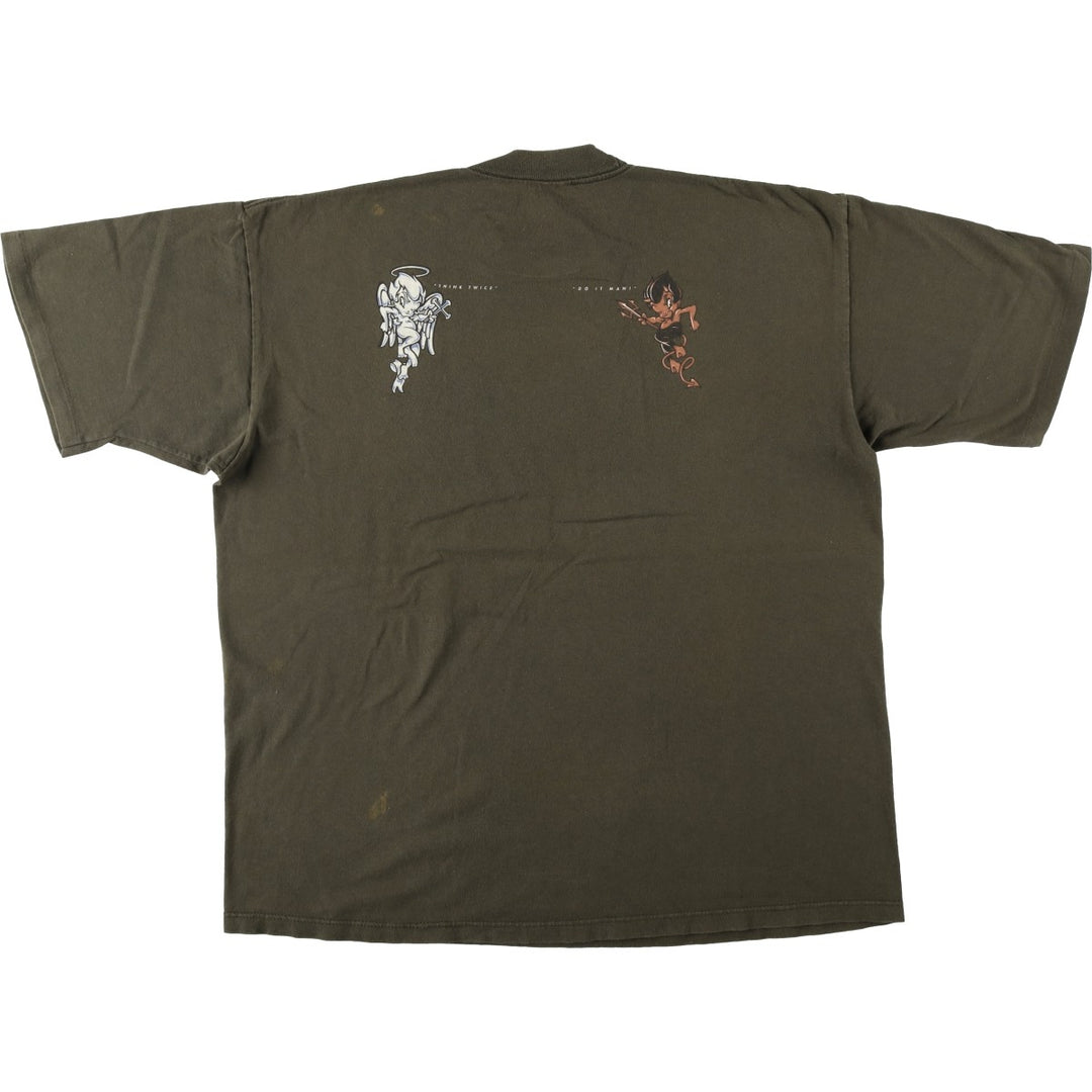 Printed T-shirt, Men's XL equivalent, Vintage unclear Khaki type Vintage Second Hand