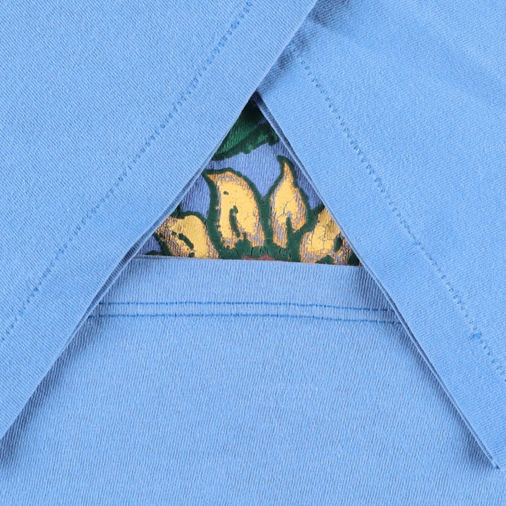 PSI Floral Print T-Shirt, Made in USA, Men's Size XL cotton Blue type light blue Vintage Second Hand
