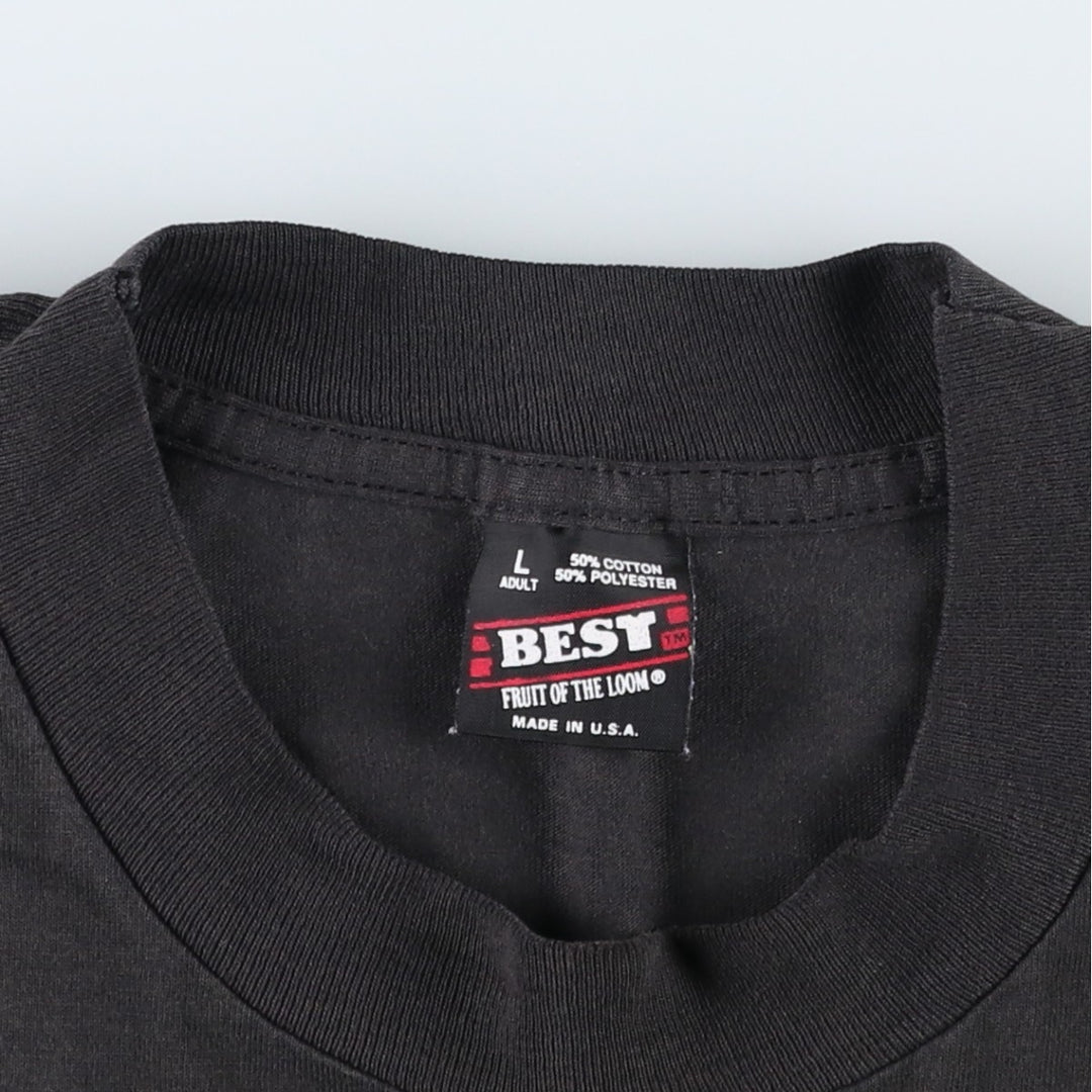 90'S Screen Stars Best Great Figures T-Shirt, Made in USA, Men's Size L (approx.), Vintage cotton black type Vintage Second Hand