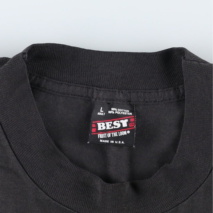 90'S Screen Stars Best Great Figures T-Shirt, Made in USA, Men's Size L (approx.), Vintage cotton black type Vintage Second Hand